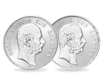 Des Sachsenkönigs erstes Silber − 2er-Set Georg 2,5 Mark 1903-1904