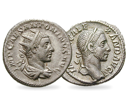 Vorgänger und Nachfolger vereint - 2er-Set Römisches Reich Elagabalus & Severus Alexander