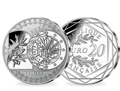 20 Jahre Euro: Frankreich 20- und 100 Euro-Jubiläums-Silbermünzen 2022