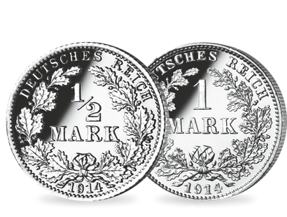 Das Kleingeld unserer Urgroßeltern − 1 Mark und 1/2 Mark in Silber