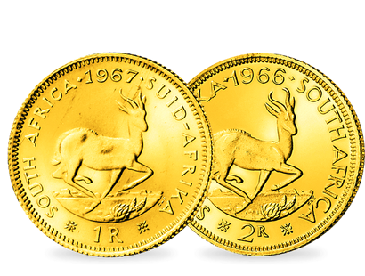 Wählen Sie Ihren Rand aus Gold − Südafrika, 1 oder 2 Rand Gold