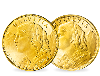 Das Vreneli der Schweiz im 2er-Set − 10 und 20 Franken Gold 1897-1949