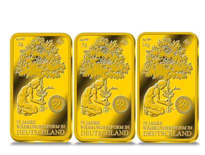 Premium-Goldbarren „Die Eichenpflanzerin“ aus Feingold in 2, 5 und 10 g!