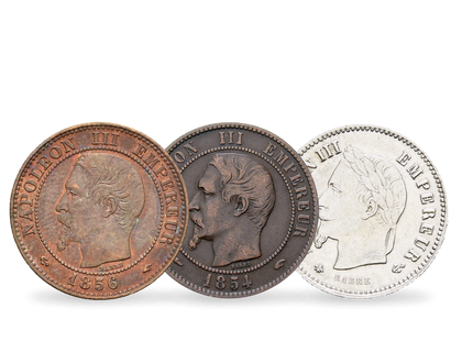 Les monnaies anciennes de 2, 10 et 20 centimes « Napoléon III Tête Laurée »