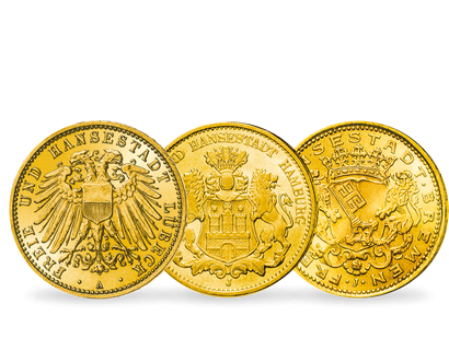 Das sagenhafte Gold der Hanse – 3er-Set 10-Mark-Münzen