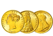 Gold-Set "Königin Victoria", alle drei 1/2-Sovereign-Goldmünzen
