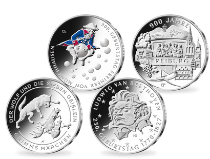 Die deutschen 20-Euro-Silber-Gedenkmünzen 2020 im Jahrgangssatz