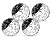 Die ersten 5-DM Silber-Kursmünzen der BRD von 1951 im Komplett-Set!
