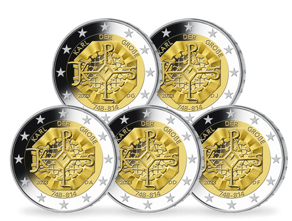 Deutschlands offizielle 2-Euro-Gedenkmünze "1275. Geburtstag Karl der Große" - Ihr Start in die Sammlung offizieller deutscher 2-Euro-Gedenkmünzen in Polierte Platte 