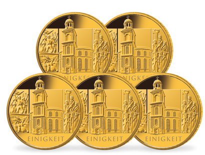 Die offizielle deutsche 100-Euro-Goldmünze 2020 "Einigkeit" (A, D, F, G, J)