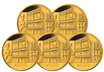 Die offizielle deutsche 100-Euro-Goldmünze 2021 "Recht" (A, D, F, G, J)