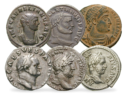 Römische Kaiser als Bauherren − 6er-Set Rom, Silber/Bronze 69-337