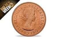 Vier Porträts Elizabeth II. − Pennies und Cents 1953-heute