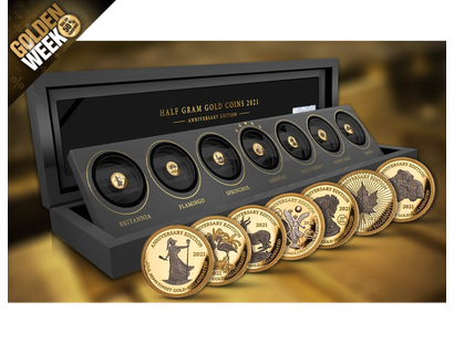 Gold-Set mit Palladium-Veredelung „Half Gram Gold Coins 2021“