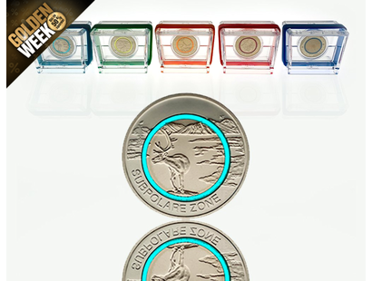 Die offiziellen deutschen 5-Euro-Polymer-Münzen 2016-2021 komplett in Polierte Platte