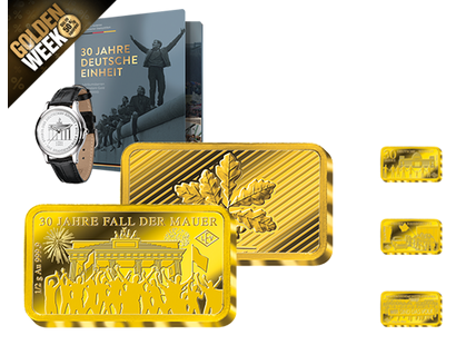 „30 Jahre Fall der Mauer“ – Barren aus reinstem Gold (999,9/1000)!