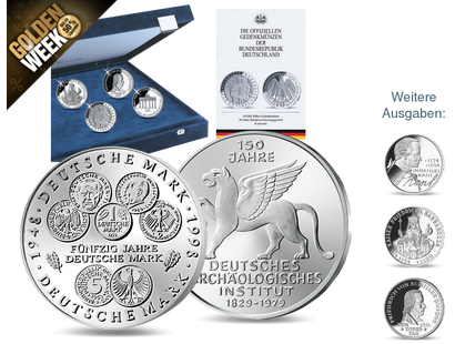 Die deutschen 5- und 10-DM-Gedenkmünzen in Stempelglanz