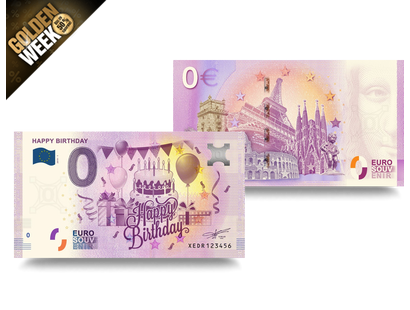 0-Euro-Souvenirschein "Happy Birthday"