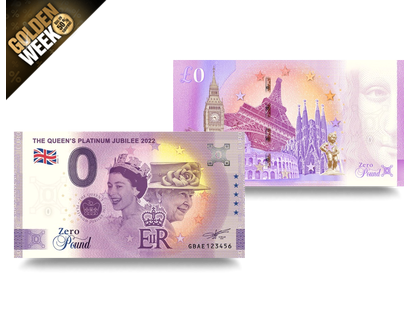 0-Pfund-Banknote "Queen´s Platinum Jubilee"