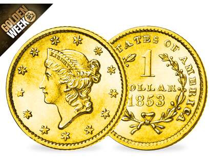 Der erste 1-Dollar in Gold der USA − USA, 1 Dollar 1849-1854