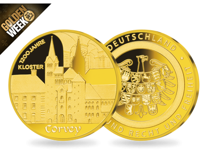 Ihre Ergänzung zur 20€-Münze: die Goldprägung „1200 Jahre Kloster Corvey“