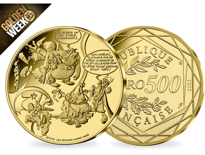 Offizielle 500 €-Goldmünze "Asterix, Obelix & Miraculix"
