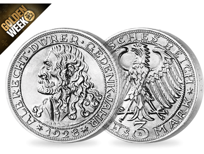 Zum 400. Todestag Albrecht Dürers - Weimarer Republik 3 Reichsmark 1928