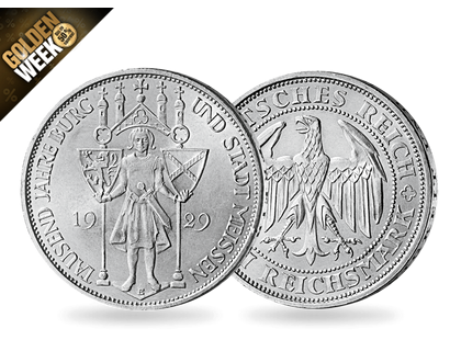 Weimarer Republik 3 Reichsmark 1929 1000 Jahre Burg und Stadt Meißen