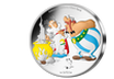 Offizielle 50 €-Silbermünze "Obelix am Zaubertrankkessel"