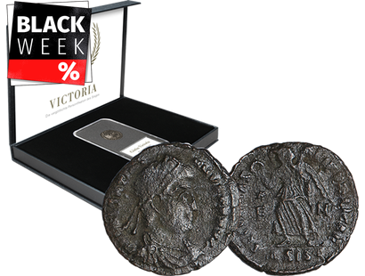 1-Follis-Bronzemünze mit Siegesgöttin Victoria aus dem Römischen Reich