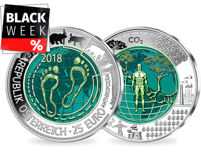 25 Euro Silber-Niob-Münze 2018 "Anthropozän"