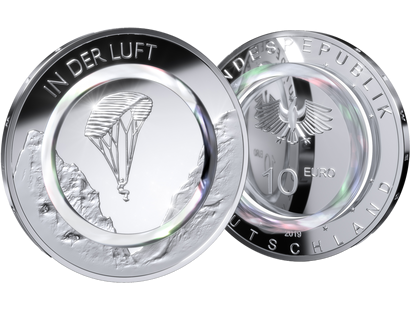 "In der Luft" - Deutschlands erste 10-Euro-Münze mit Polymer-Ring!