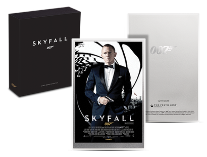 Offizielles Filmplakat als Silbernote "James Bond - Skyfall"!