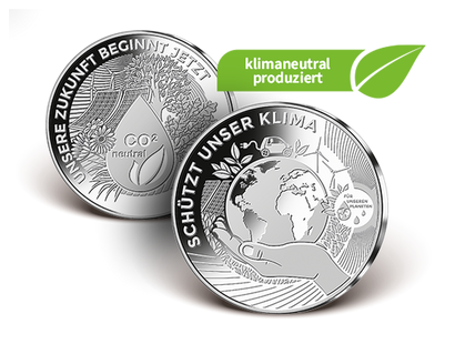 Numismatische Sensation – klimaneutrale Silberprägung "Schützt unser Klima"!