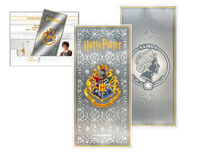 Die offizielle 3g-„HARRY-POTTER™“-Silbernote „Hogwarts™-Schulwappen“