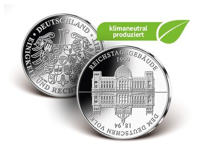 Numismatische Sensation – klimaneutrale Silberprägung "Reichstagsgebäude"!