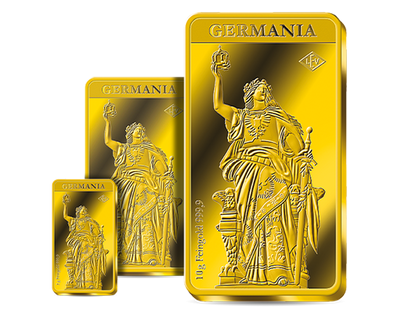 Premium-Goldbarren „Germania“ aus reinstem Feingold in 2, 5 und 10 g!