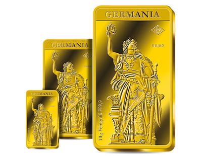 Premium-Goldbarren-Satz „Germania“ aus reinstem Feingold in 2, 5 und 10g!
