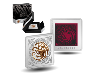 1-Unzen-Silber-Medaille "Game of Thrones™ – Targaryen Siegel" 