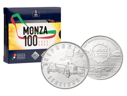 Italien 2022: 5-Euro-Silber-Gedenkmünze "Autodromo Monza"