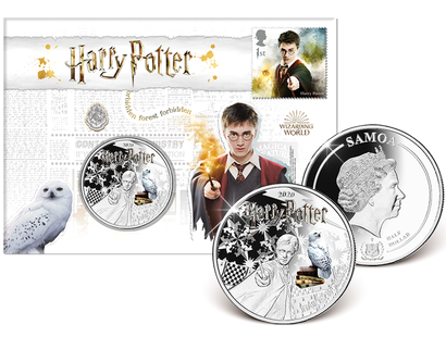 Enveloppe numismatique « Harry Potter » Monnaie + Timbre