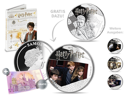 „Harry Potter“ in 1-Unze reinstem Silber – Die offizielle Kollektion zum  20. Film-Jubiläum