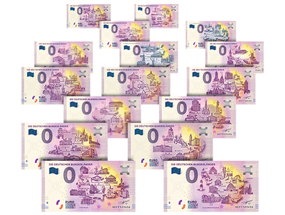 10er-Sets 0-Euro-Banknoten "Deutsche Bundesländer"