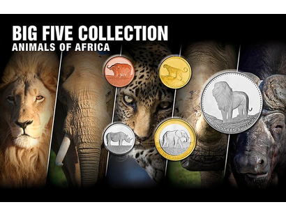 Die „Big Five“: Münzsatz mit den berühmtesten Wildtieren Afrikas