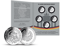 Die erste 25 Euro Silber-Gedenkmünze im Set mit allen 5 Prägezeichen; Stempelglanz