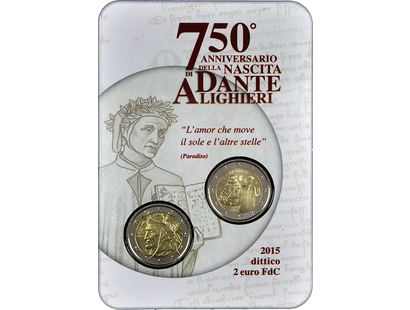 2 Euro Münzen-Set Italien 2015 "750. Geburtstag von Dante Alighieri"