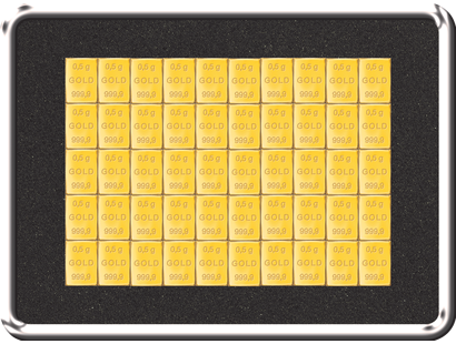 Tafelbarren 100 x 0,5 g Gold (999,9/1000)