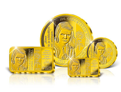 4er-Premium-Satz Gold-Jahresausgabe 2021 „100. Geburtstag Sophie Scholl“