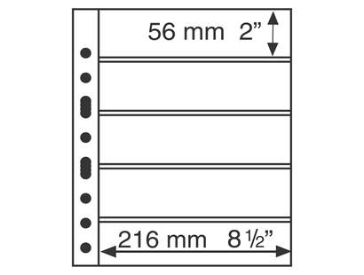 Kunststoffhüllen GRANDE, 5 waagerechte Streifen, schwarz, 5er Pack