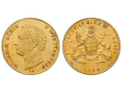 König Wilhelms Golddukat − Württemberg, Wilhelm, Dukat 1840-48